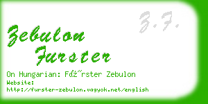 zebulon furster business card